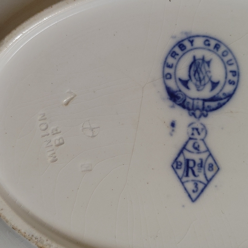 160 Year Old (1866 dated) Flow Blue Minton Oval Dishes - Picture 16 of 16